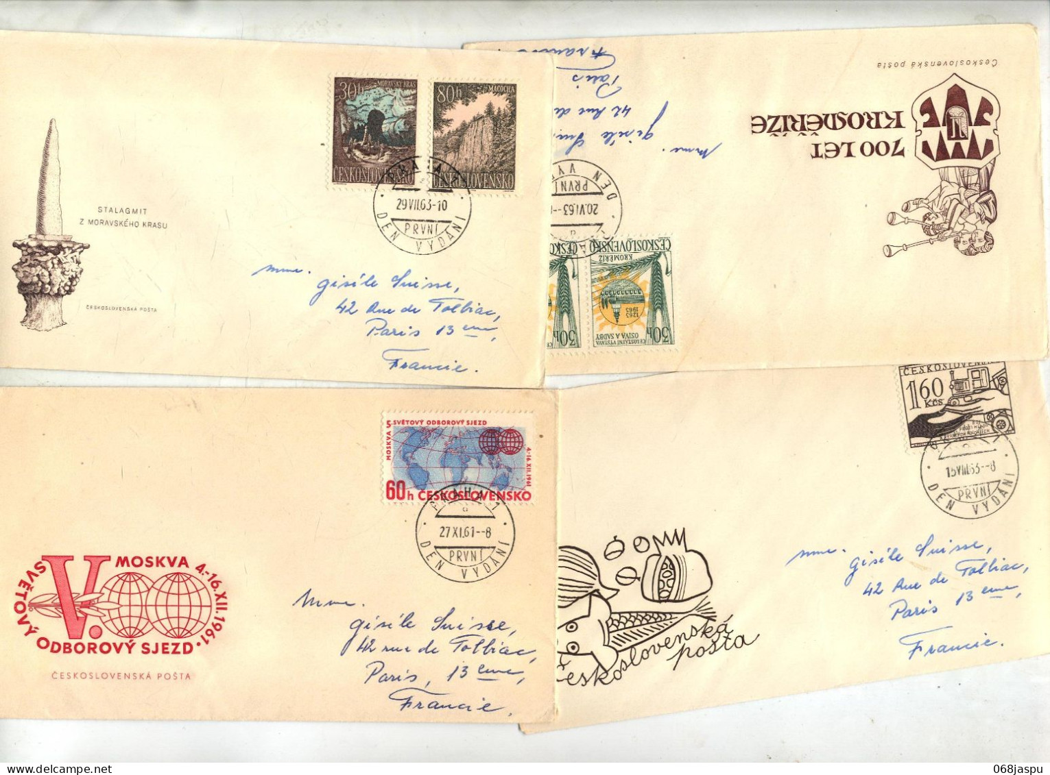 Lot 4 Lettre Cachet Prague à Voir - Storia Postale