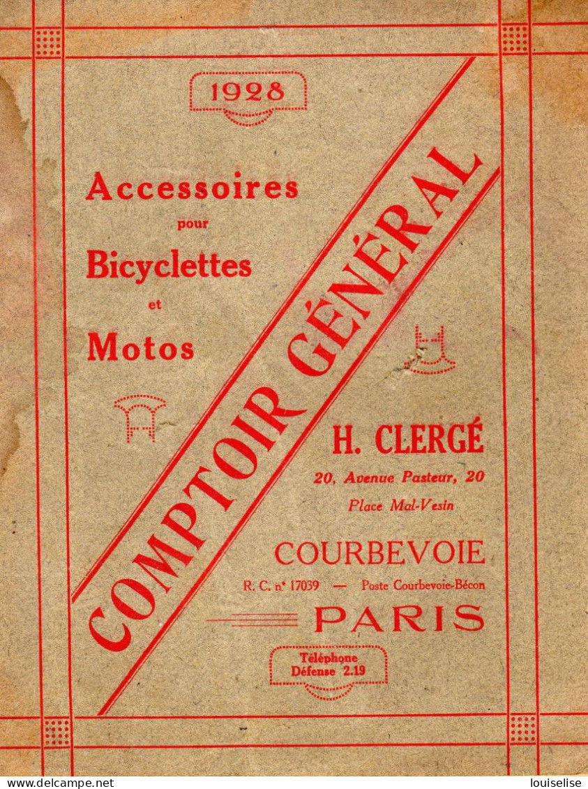 CATALOGUE ACCESSOIRES VELOS MOTOS  1928 - Plakate