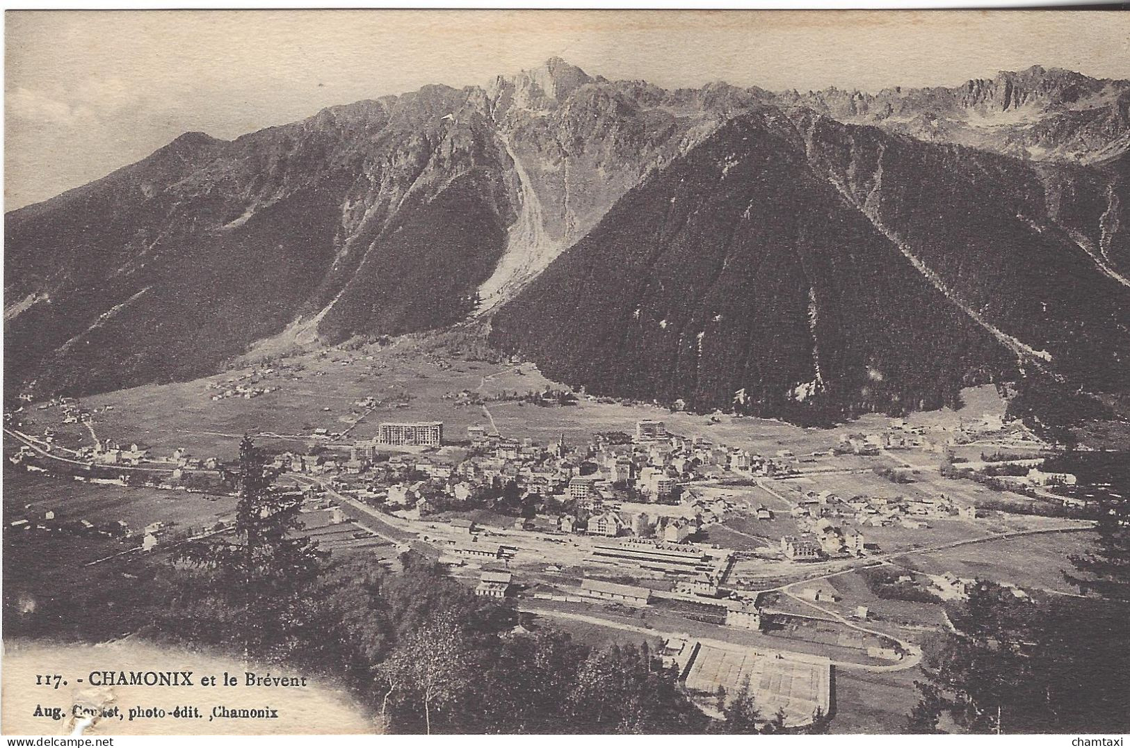 74 CHAMONIX MONT BLANC LE VILLAGE ET LA GARE LE BREVENT Editeur COUTTET  Auguste N° 117 - Chamonix-Mont-Blanc