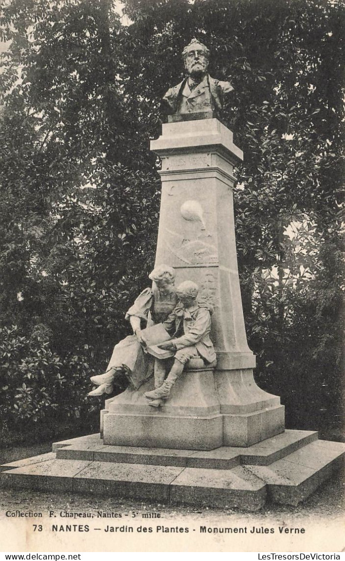 FRANCE - Nantes - Vue Sur Le Jardin Des Plantes - Monument Jules Verne - Statues - Carte Postale Ancienne - Nantes