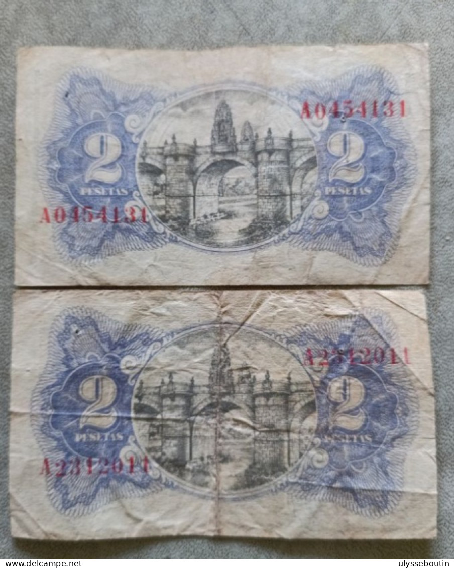 2 Billets De 2 Pesetas 1938 - 1-2 Pesetas