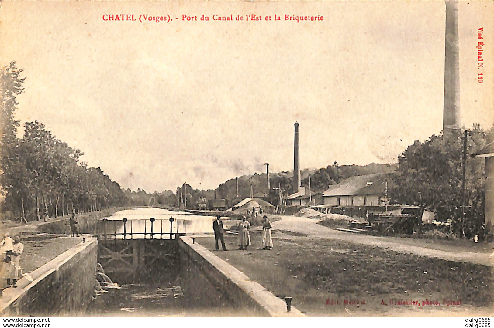 88 - CHATEL - Port Du Canal De L'Est Et La Briqueterie -  RARE - Chatel Sur Moselle