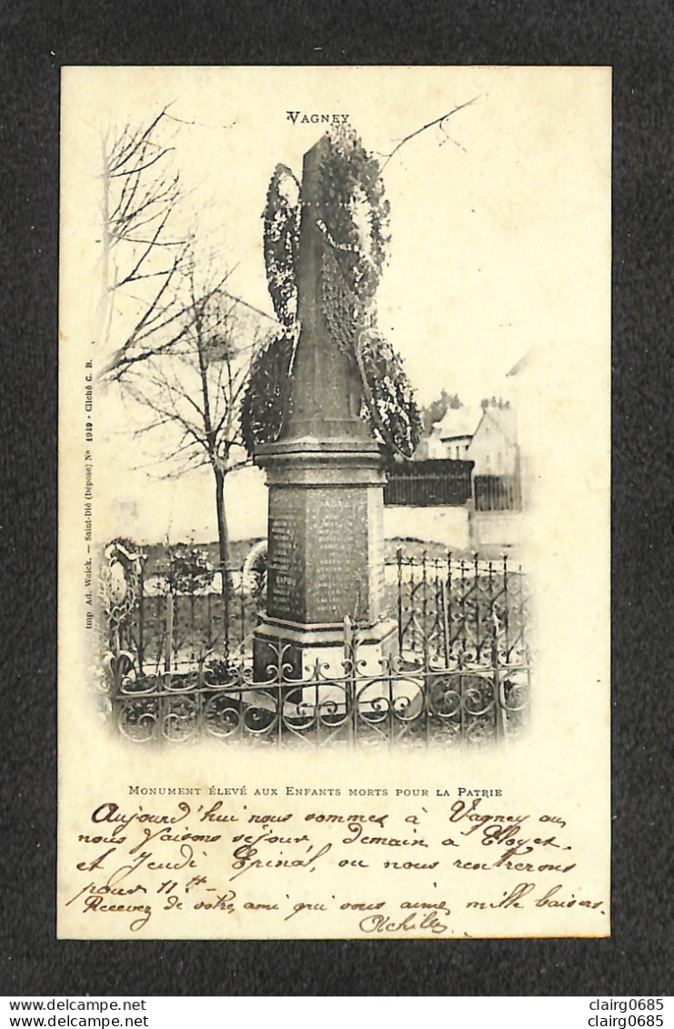 88 - VAGNEY - Monument élevé Aux Enfants Morts Pour La Patrie - 1902 - Autres & Non Classés