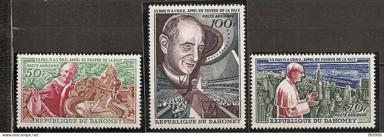 PA - 1966 - N° 43 à 45**MNH - Appel Du Pape Paul VI En Faveur De La Paix - Bénin – Dahomey (1960-...)