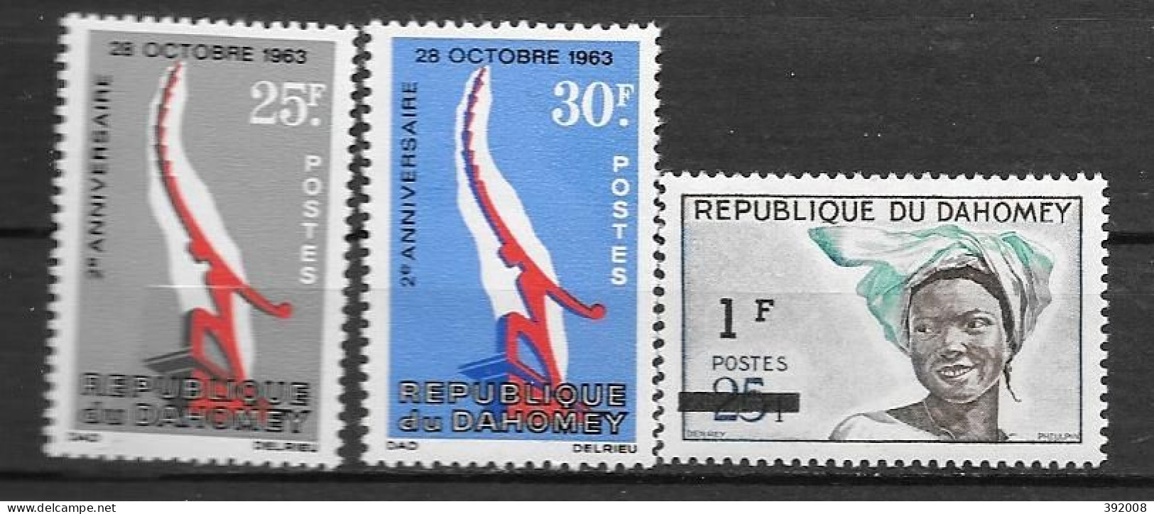 1965 - N° 229 à 230 + 231*MH - 2 Ans Du 28 Octobre - Benin – Dahomey (1960-...)