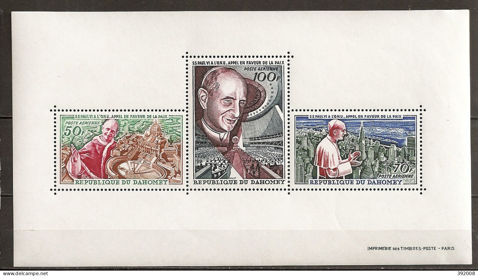 BF - 1966 - N° 4**MNH - Appel De Paul VI En Faveur De La Paix - Bénin – Dahomey (1960-...)