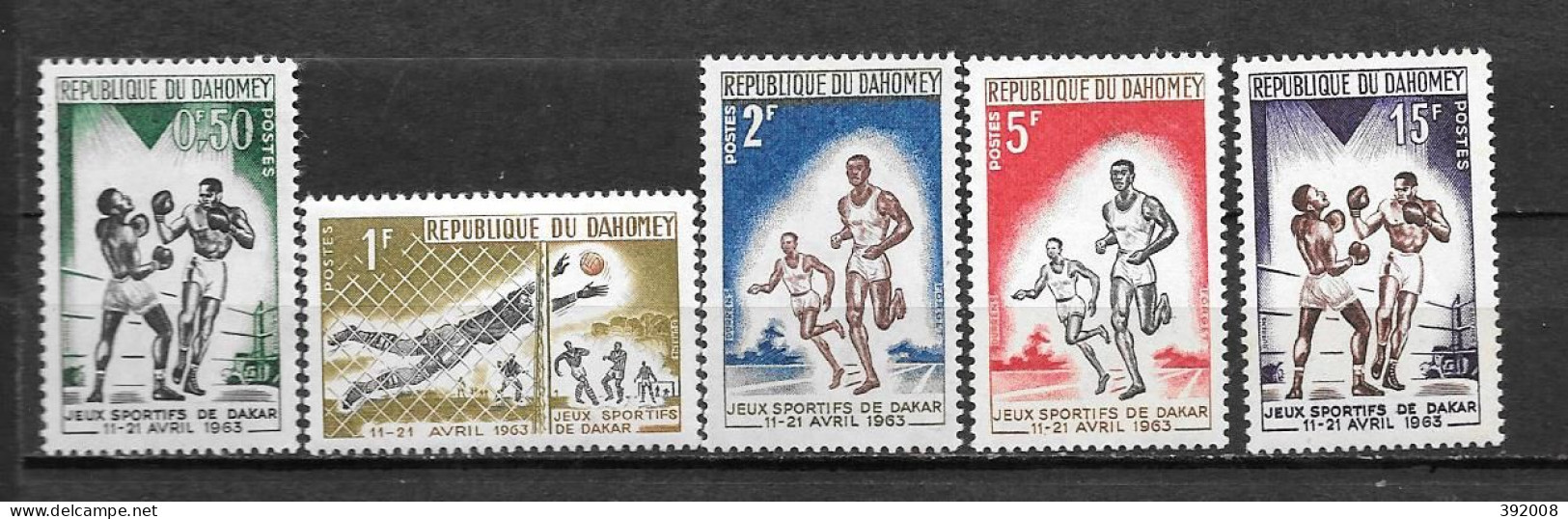 1963 - N° 192  à 196 **MNH -  Manque 197 - Jeux Sportifs De Dakar - Benin – Dahomey (1960-...)