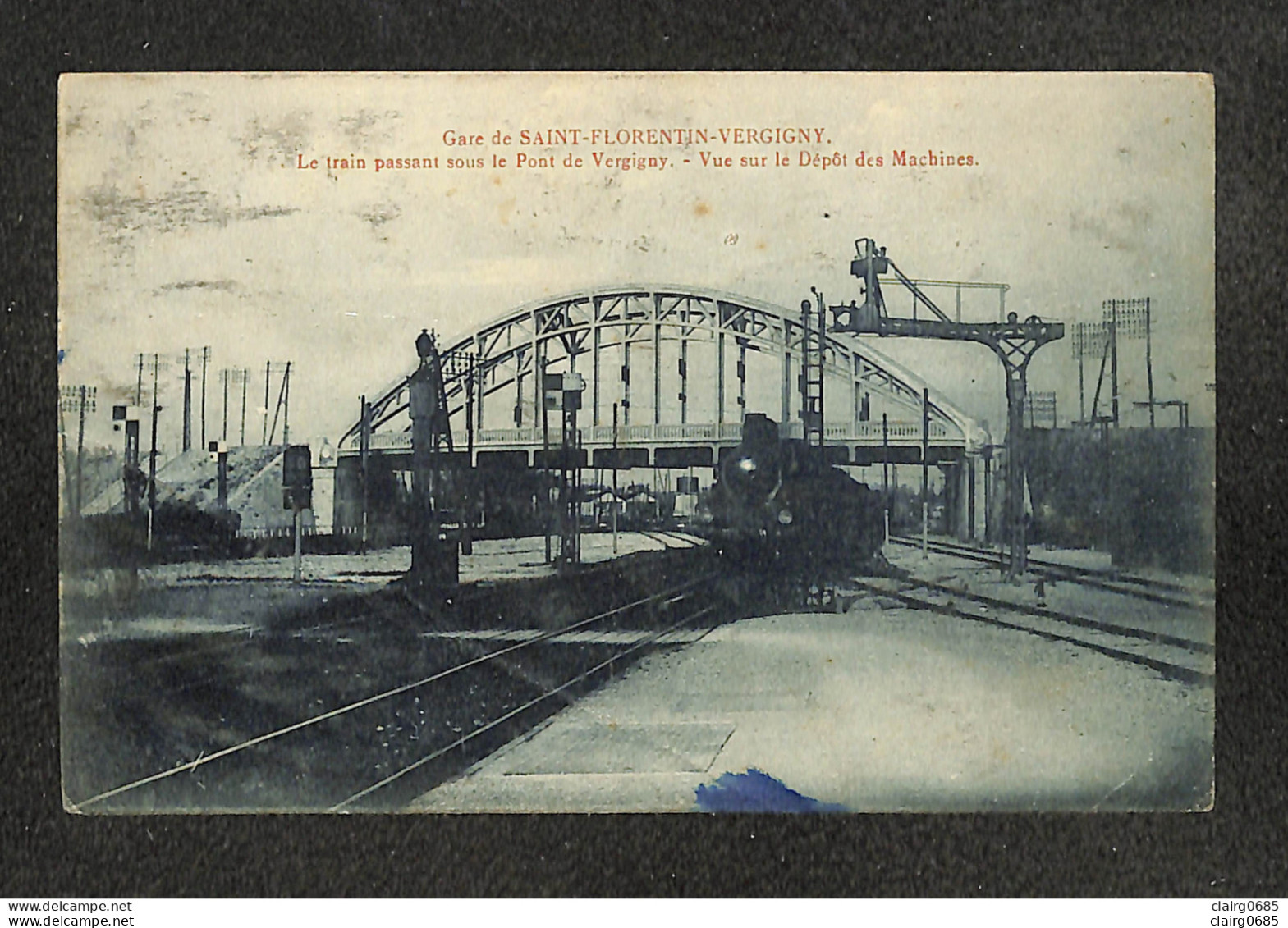 89 - SAINT-FLORENTIN-VERGIGNY - Gare De .. - Le Train Passant Sous Le Pont De Vergigny - 1929 - Saint Florentin