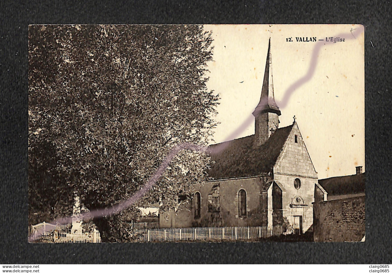 89 - VALLAN - L'Eglise - 1947 - RARE  - Autres & Non Classés