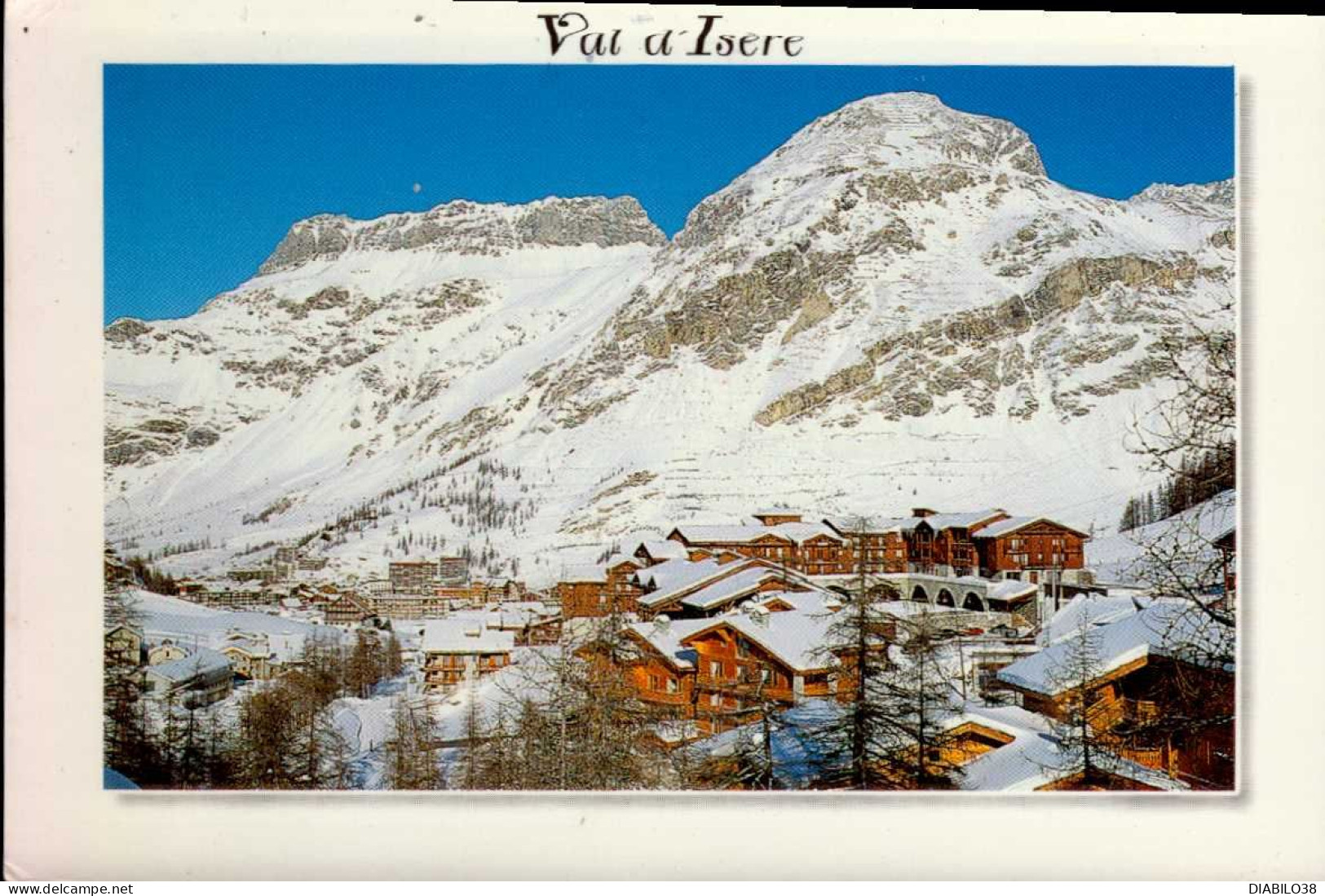 VAL D ' ISERE   ( SAVOIE )  LOT DE 4 CARTES . LA DAILLE . LE VILLAGE  . LA STATION ET LA FACE BELLEVARDE ILLUMINEE . . . - Val D'Isere