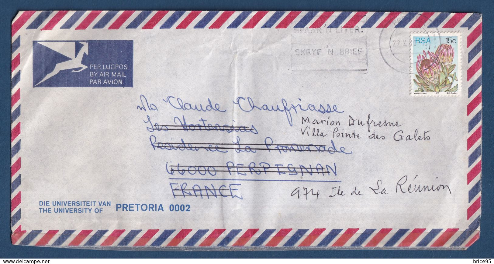 Afrique Du Sud - Sur Lettre - Par Avion - 1980 - Briefe U. Dokumente