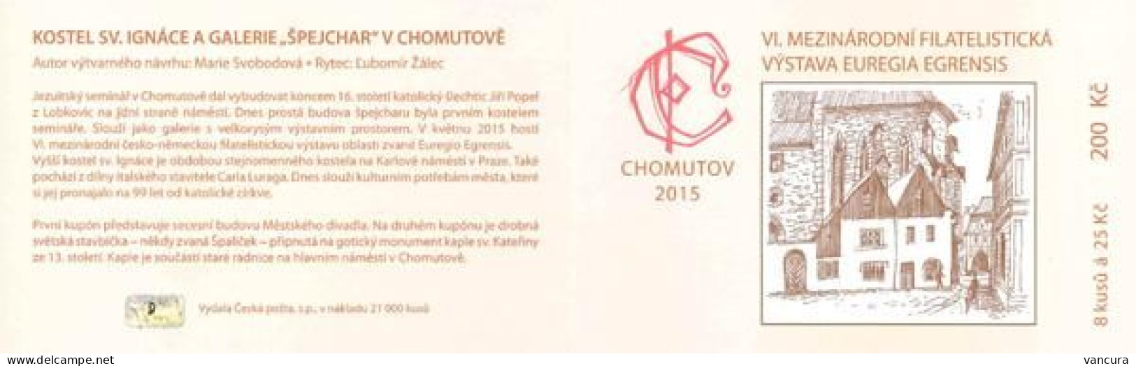 Booklet  844 Czech Republic, 6th Czech And German Philatelic Exhibition In Chomutov/Komotau 2015 - Briefmarkenausstellungen