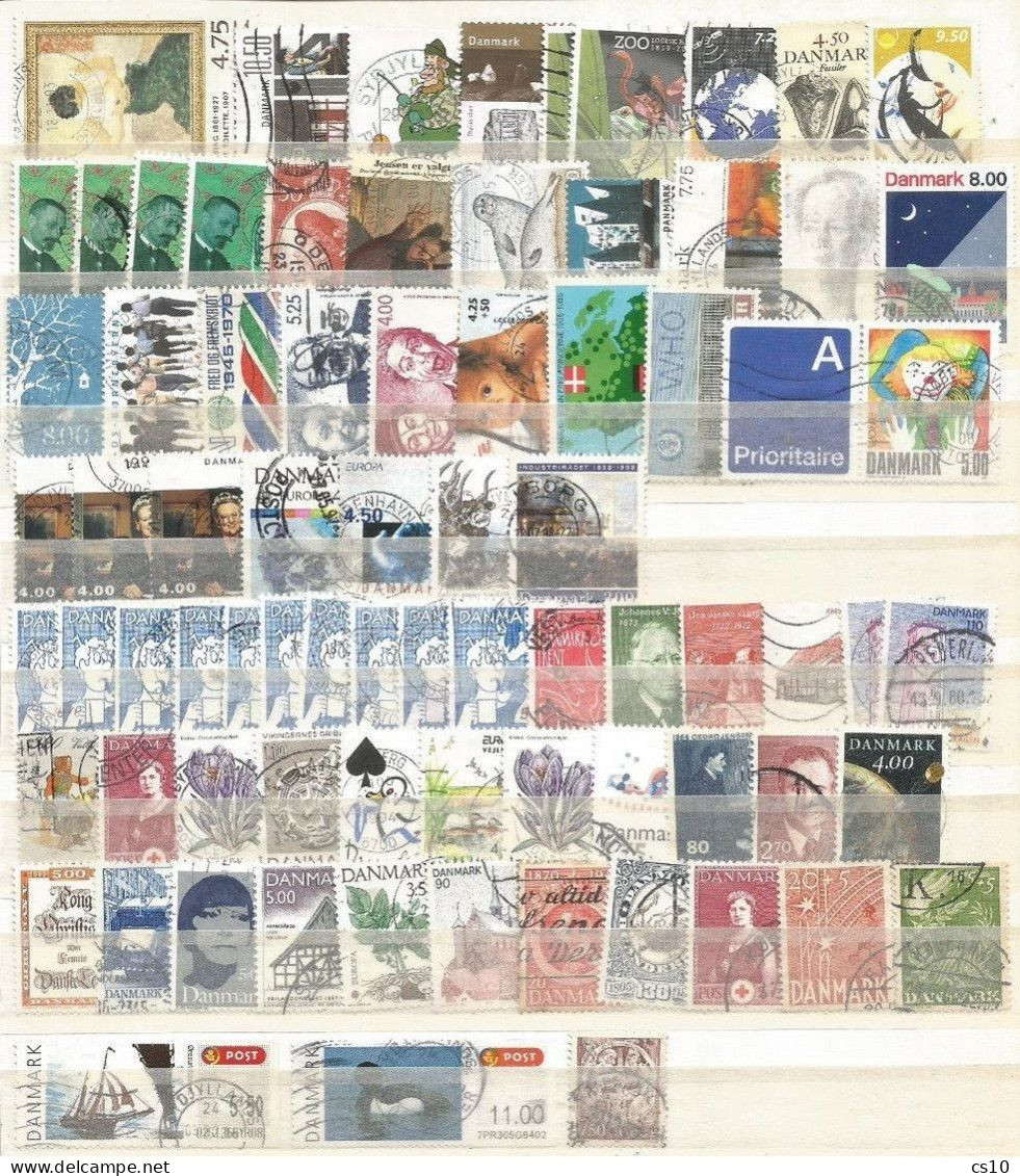 Danmark 3 Scans Lot Used Celebratives All Period Including Charity Issues, Greenland, Foroyar, Paintings And HVs - Verzamelingen