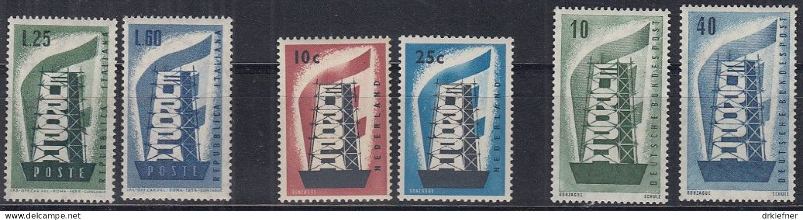 Europa CEPT 1956: BRD, Italien, Niederlande, Postfrisch ** - 1956