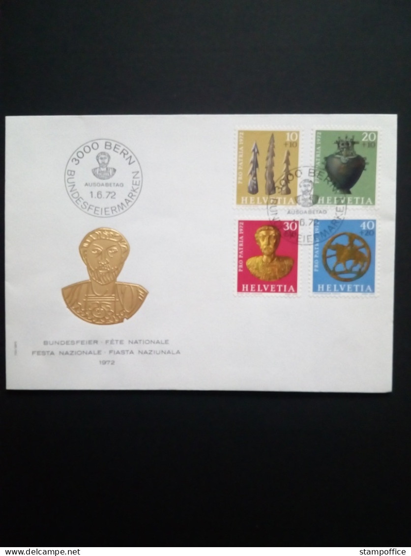 SCHWEIZ MI-NR. 971-974 FDC PRO PATRIA 1972 ARCHÄOLOGISCHE FUNDE(I) - FDC