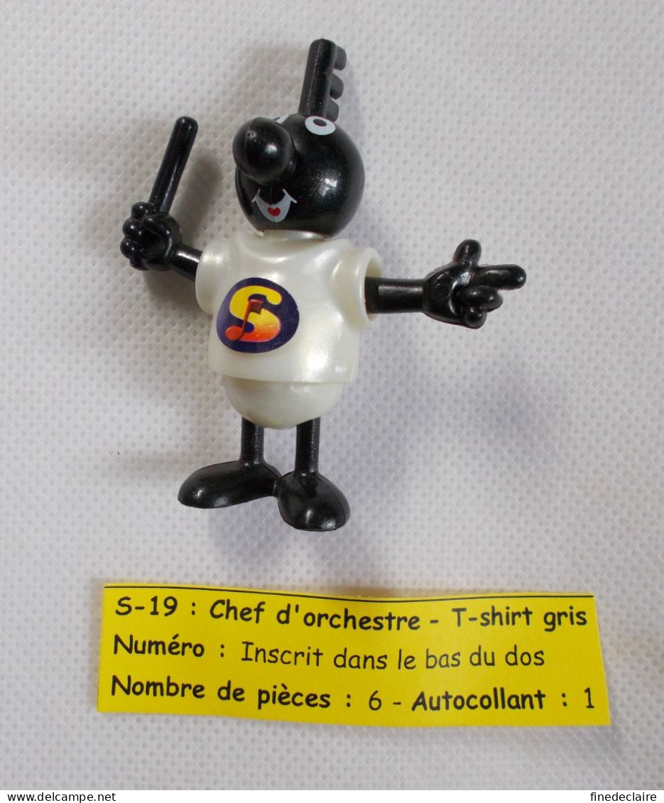 Kinder - Notes De Musique Les Personnages - Personnage Chef D'orchestre T-shirt Gris  - S 19 - Sans BPZ - Steckfiguren