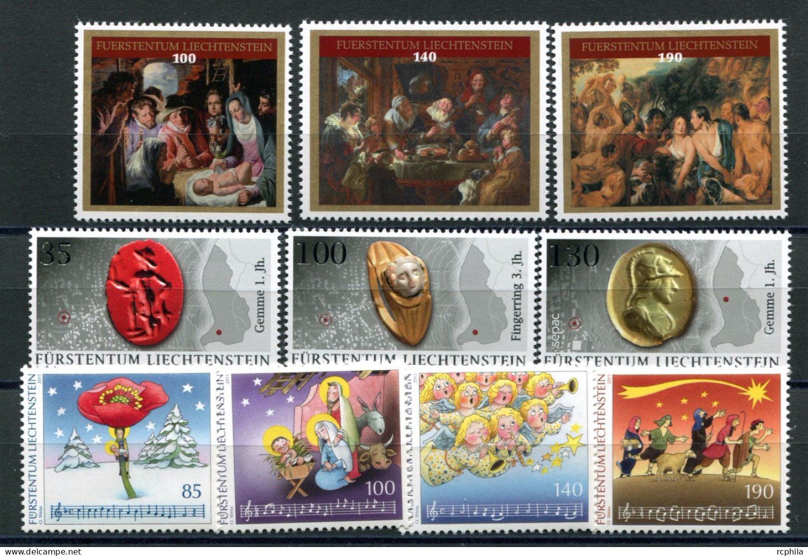 RC 27545 LIECHTENSTEIN 2015 LOT DE TIMBRES SF 12,60 VENDU EN DESSOUS DE LA FACIALE NEUFS ** MNH TB - Nuovi