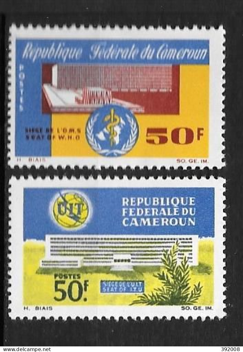 1966 - N° 420 à 421** MNH - Inauguration Du Siège De L'OMS - 100 Ans UIT - Camerun (1960-...)