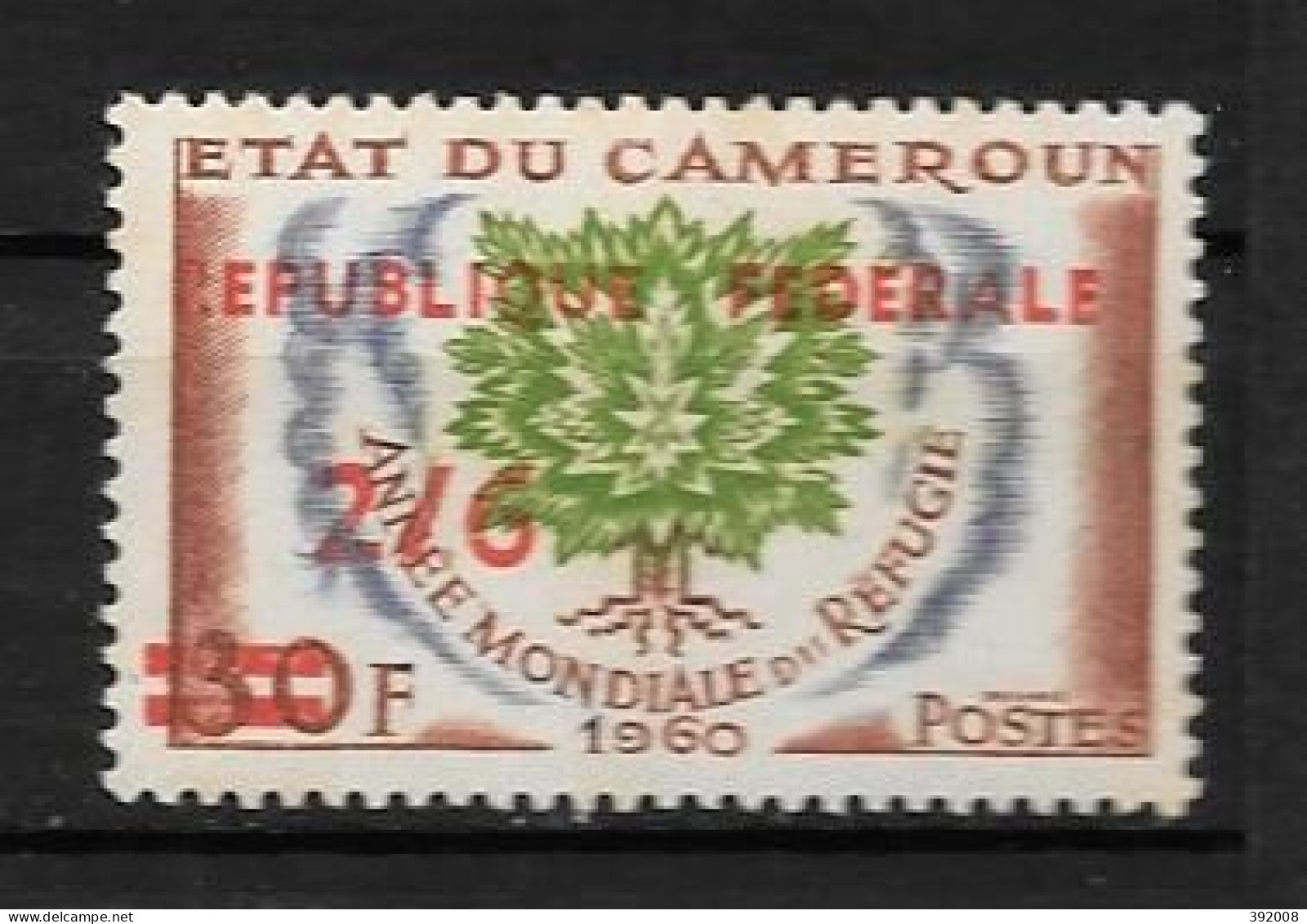 1961 - N°328* MH - Surcharge République Fédérale - Cameroun (1960-...)