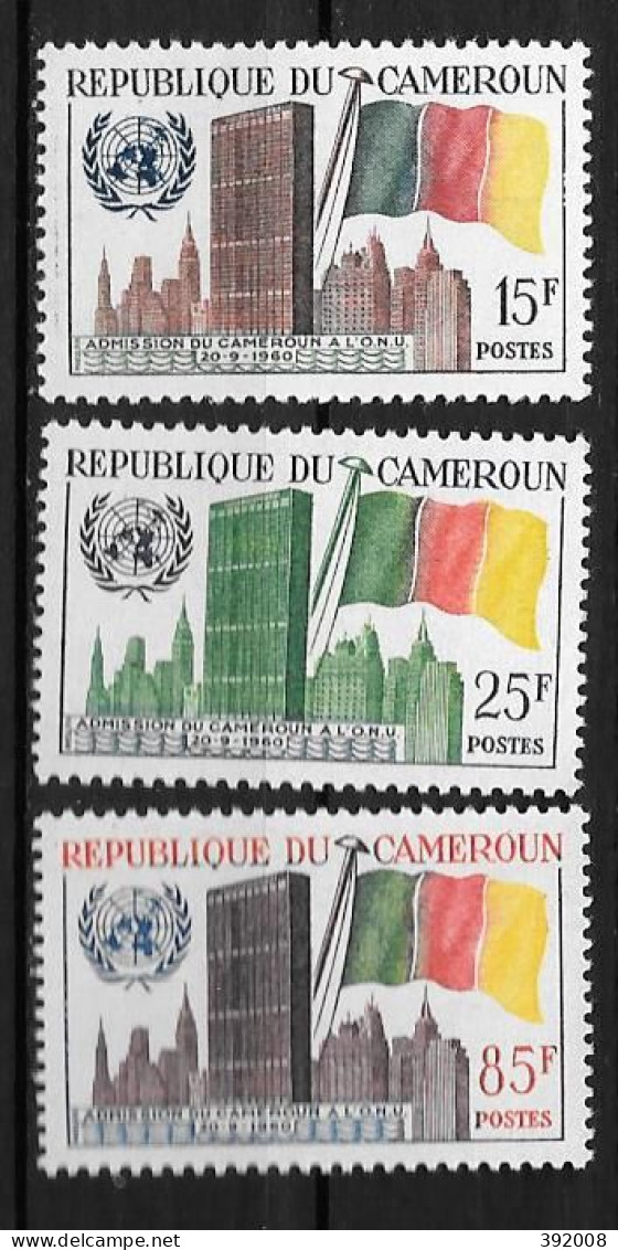 1961 - N°317 à 319** MNH - Admission à L'ONU - Kameroen (1960-...)