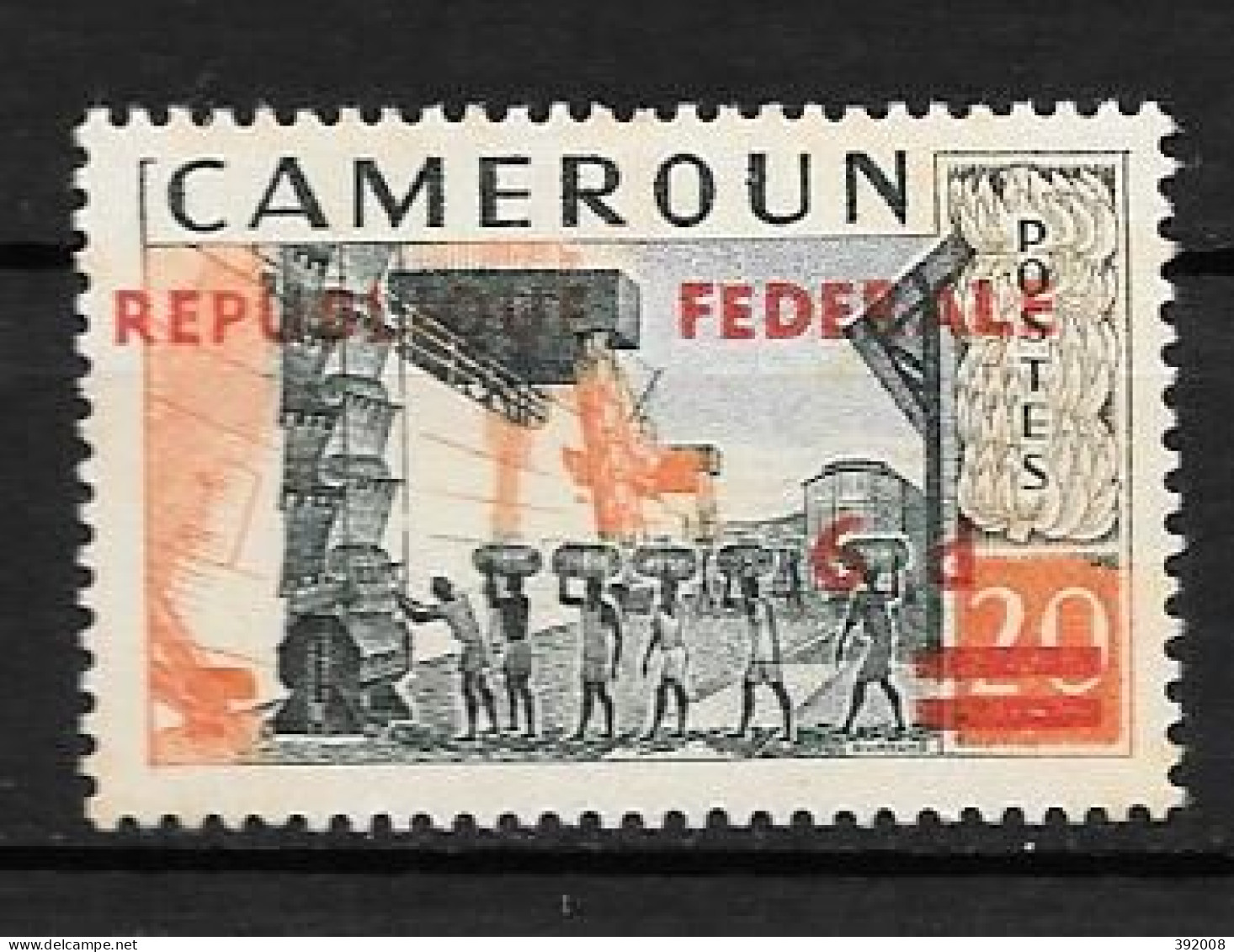 1961 - N°326* MH - Surcharge République Fédérale - Cameroon (1960-...)