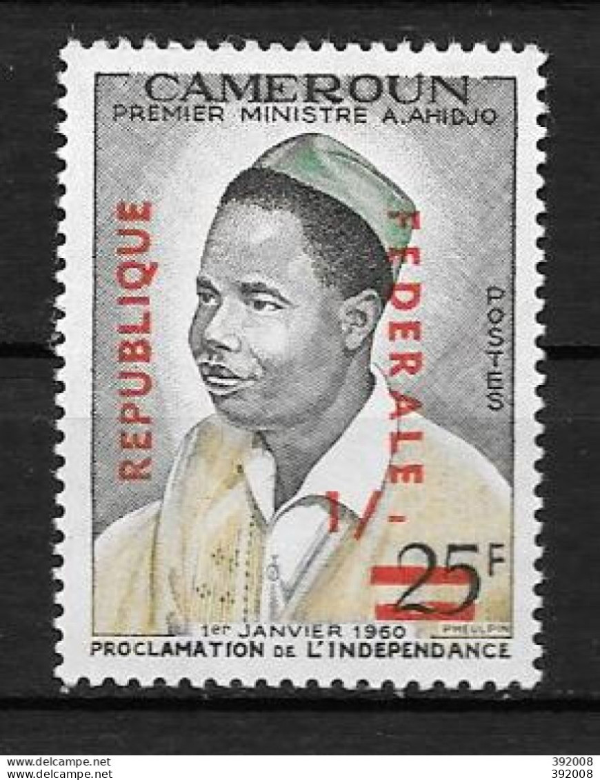 1961 - N°327* MH - Surcharge République Fédérale - Cameroun (1960-...)