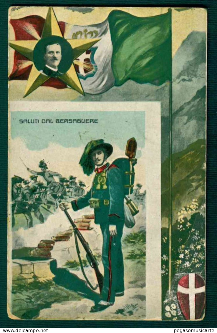 BF036 SALUTI DAL BERSAGLIERE - REGGIMENTALE - ILLUSTRATORE 1921 - Regiments