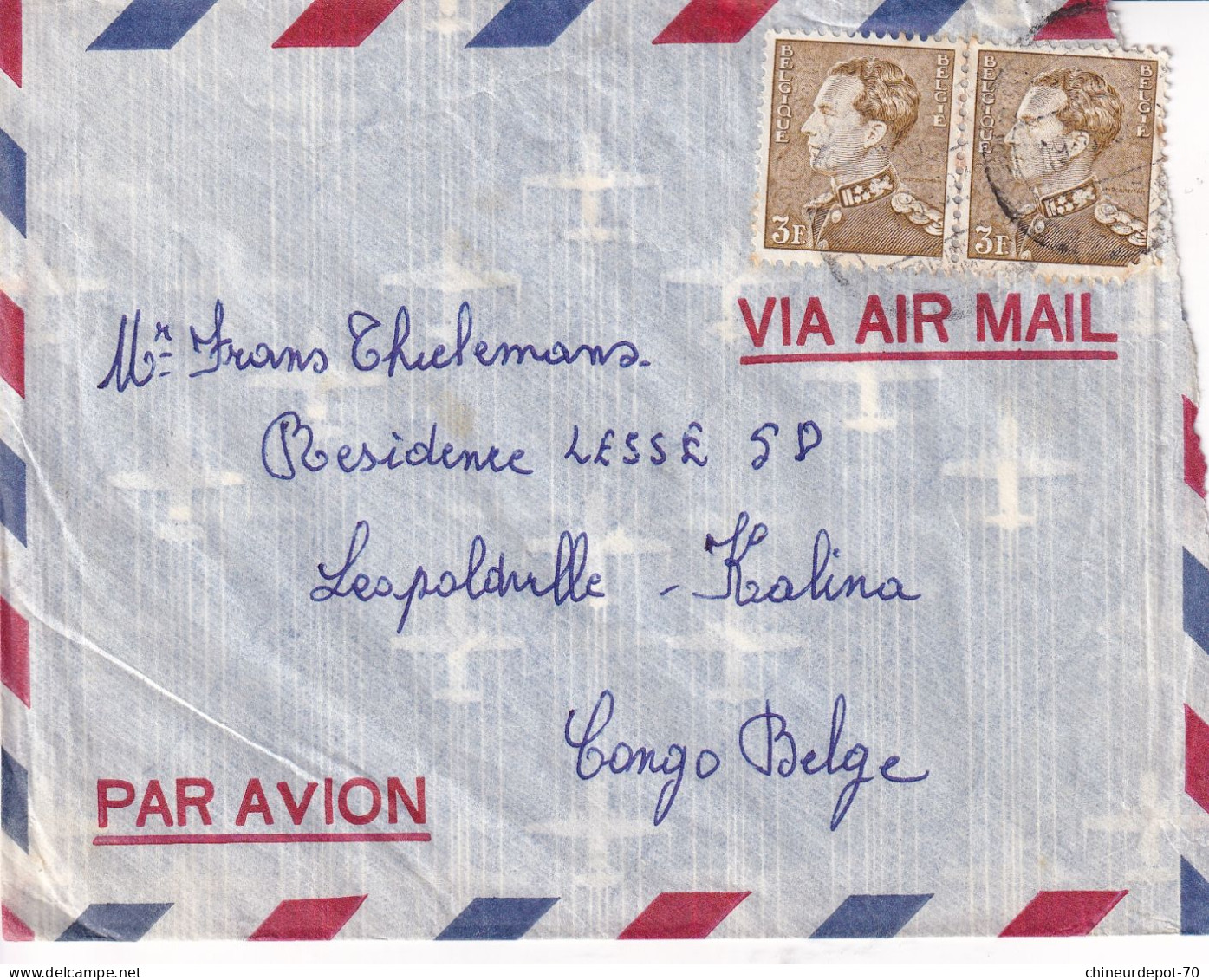 VIA AIR MAIL   PAR AVION Belgique - Briefe