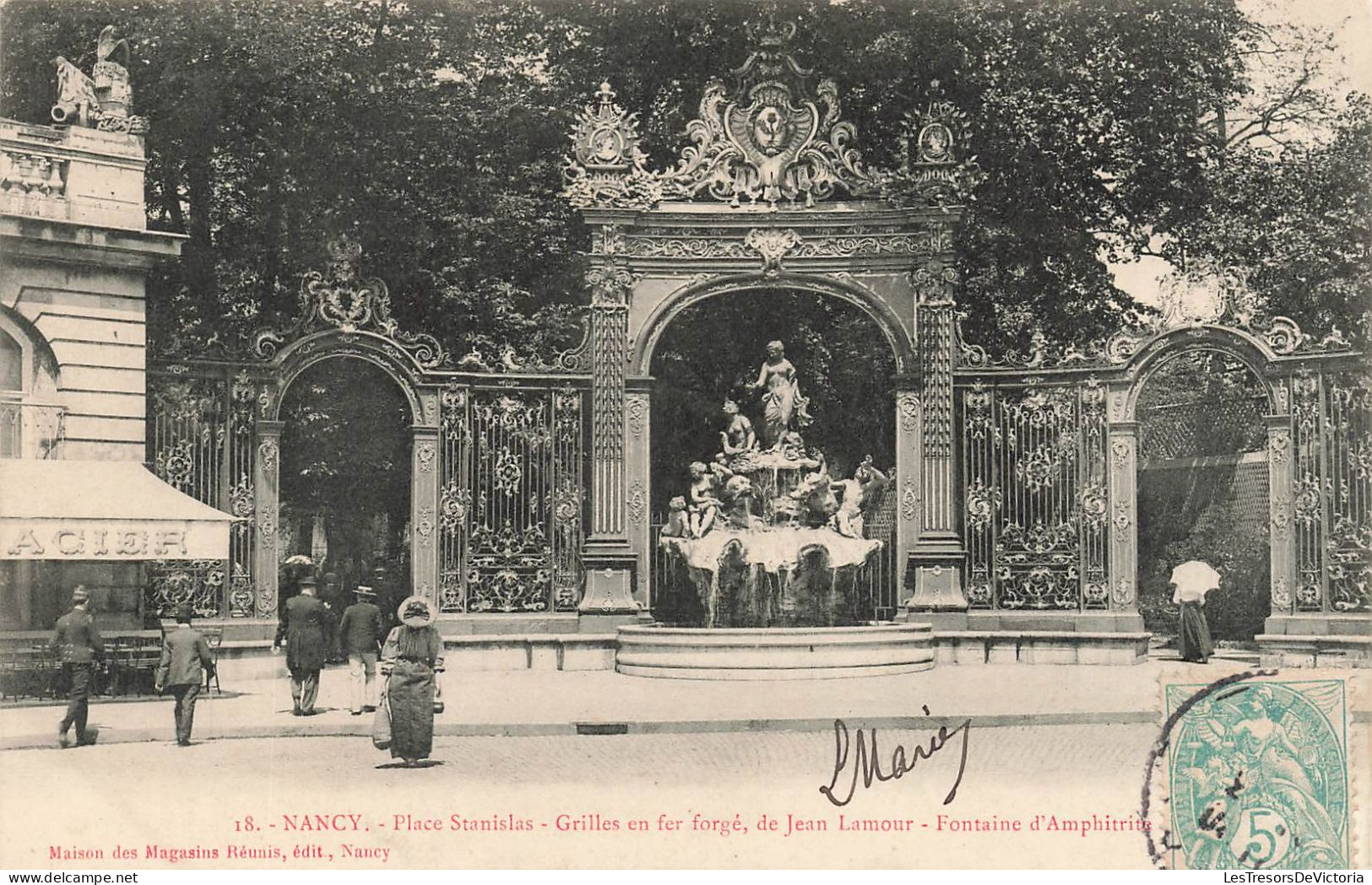 FRANCE - Nancy - Place Stanislas - Grilles En Fer Forgé De Jean Lamour - Animé - Vue Générale - Carte Postale Ancienne - Nancy