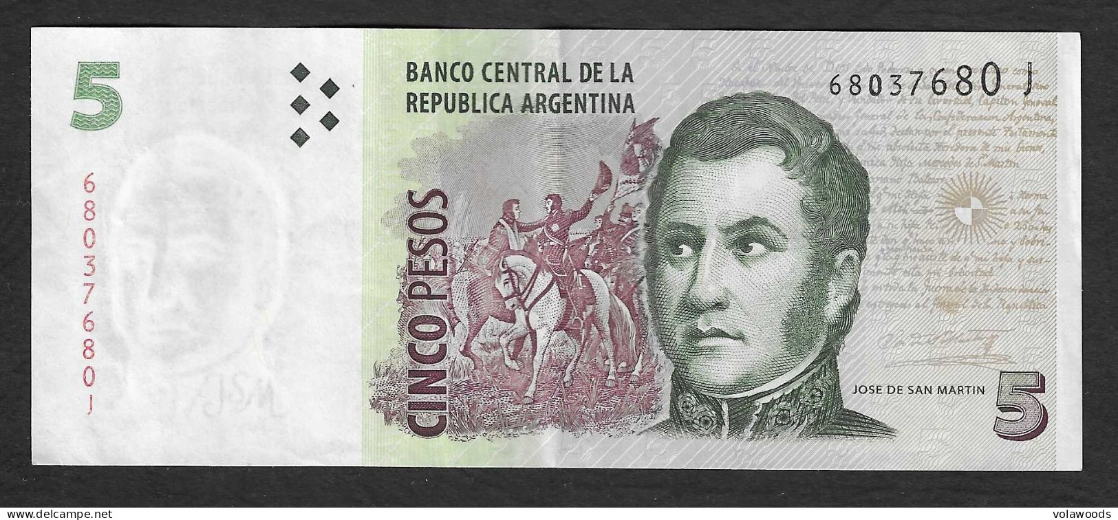 Argentina - Banconota Circolata Da 5 Pesos - P-353b - 2011/3 #19 - Argentine