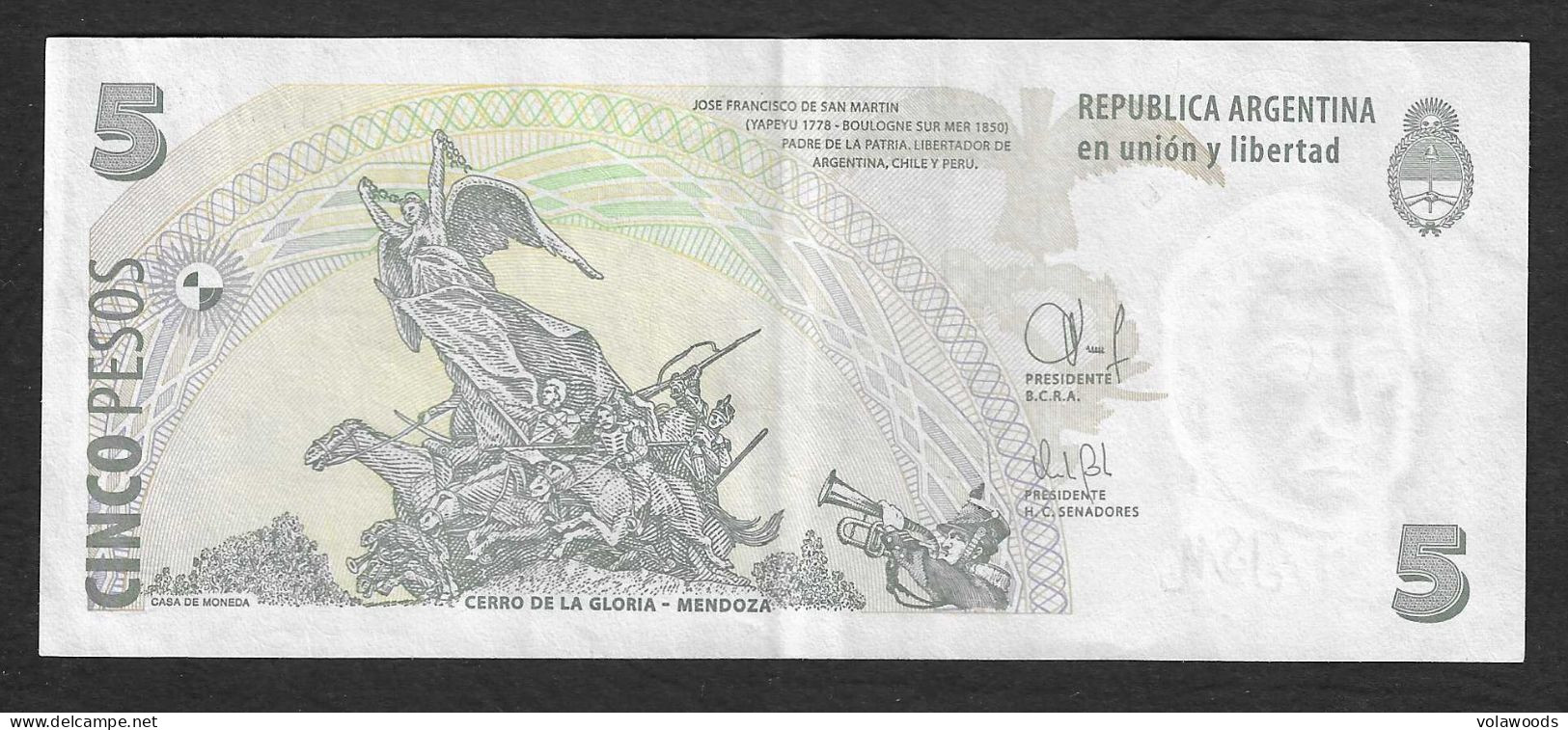 Argentina - Banconota Circolata Da 5 Pesos - P-353b - 2011/3 #19 - Argentina