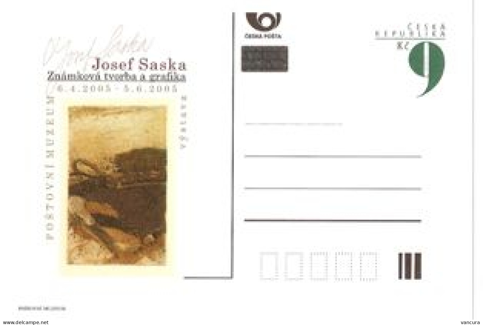 CDV PM 44 Czech Republic J. Saska Exhibition In The Post Muzeum 2005 - Moderne