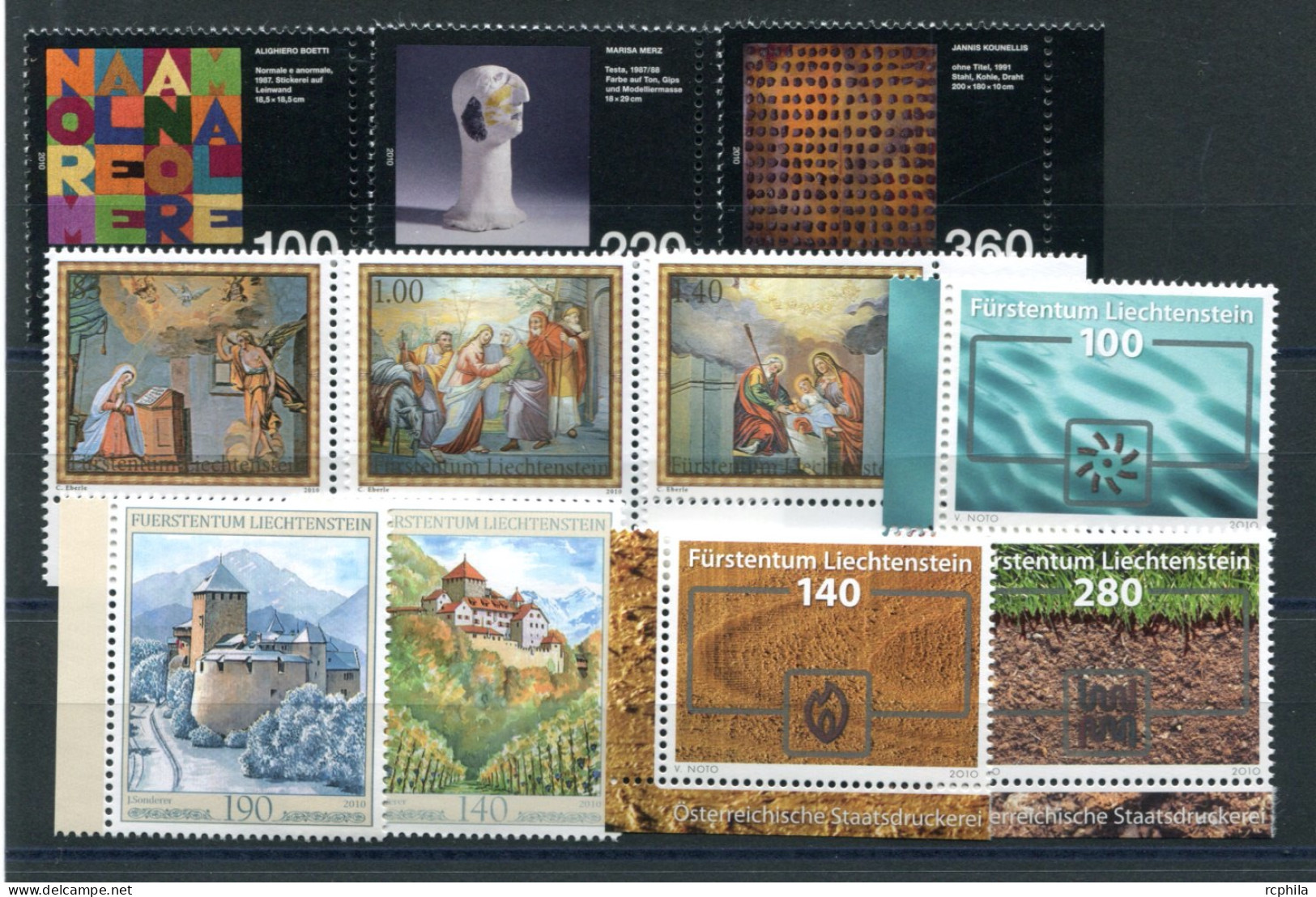 RC 27549 LIECHTENSTEIN 2010 LOT DE TIMBRES SF 18,55 VENDU EN DESSOUS DE LA FACIALE NEUFS ** MNH TB - Neufs