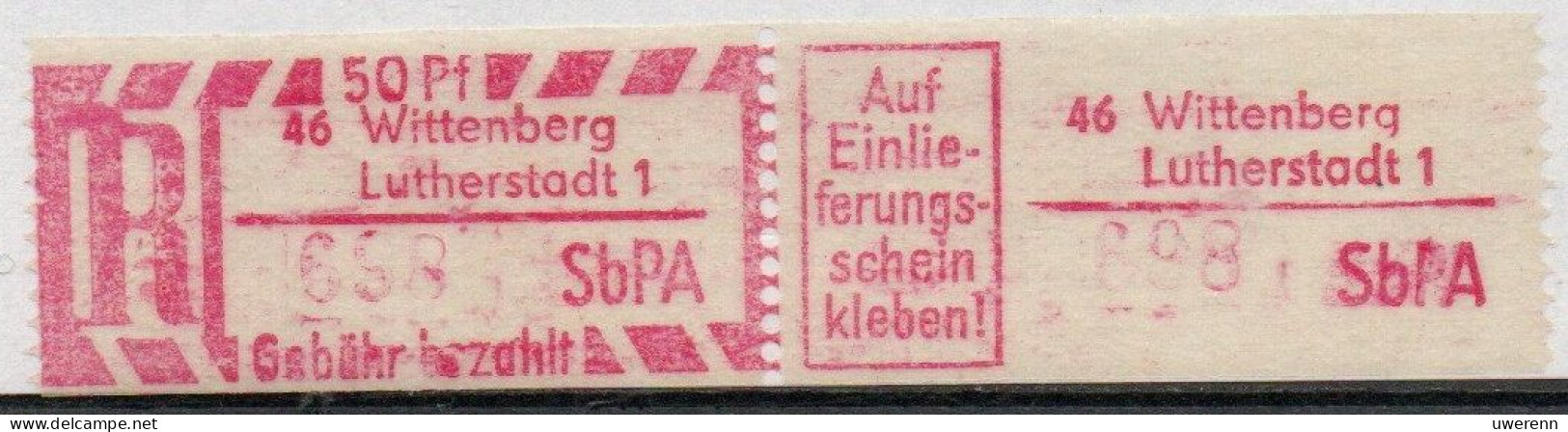 DDR Einschreibemarke Lutherstadt Wittenberg SbPA Postfrisch, EM2B-46-1I RU (b) Zh (Mi 2C) - Etichette Di Raccomandazione