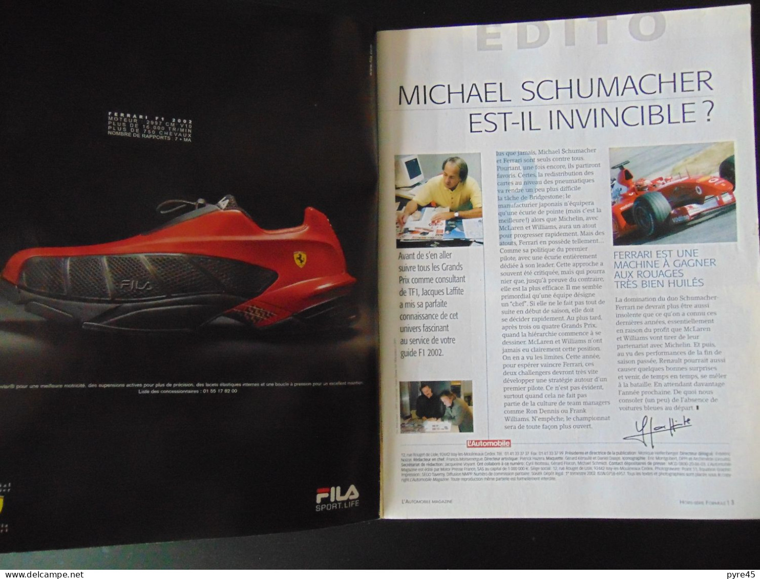 L AUTOMOBILE HORS SERIE FORMULE 1 2002 TOUS CONTRE SCHUMACHER - Auto/Moto