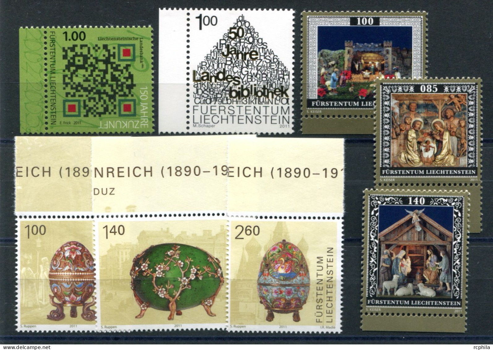 RC 27550 LIECHTENSTEIN 2011 LOT DE TIMBRES SF 10,25 VENDU EN DESSOUS DE LA FACIALE NEUFS ** MNH TB - Neufs