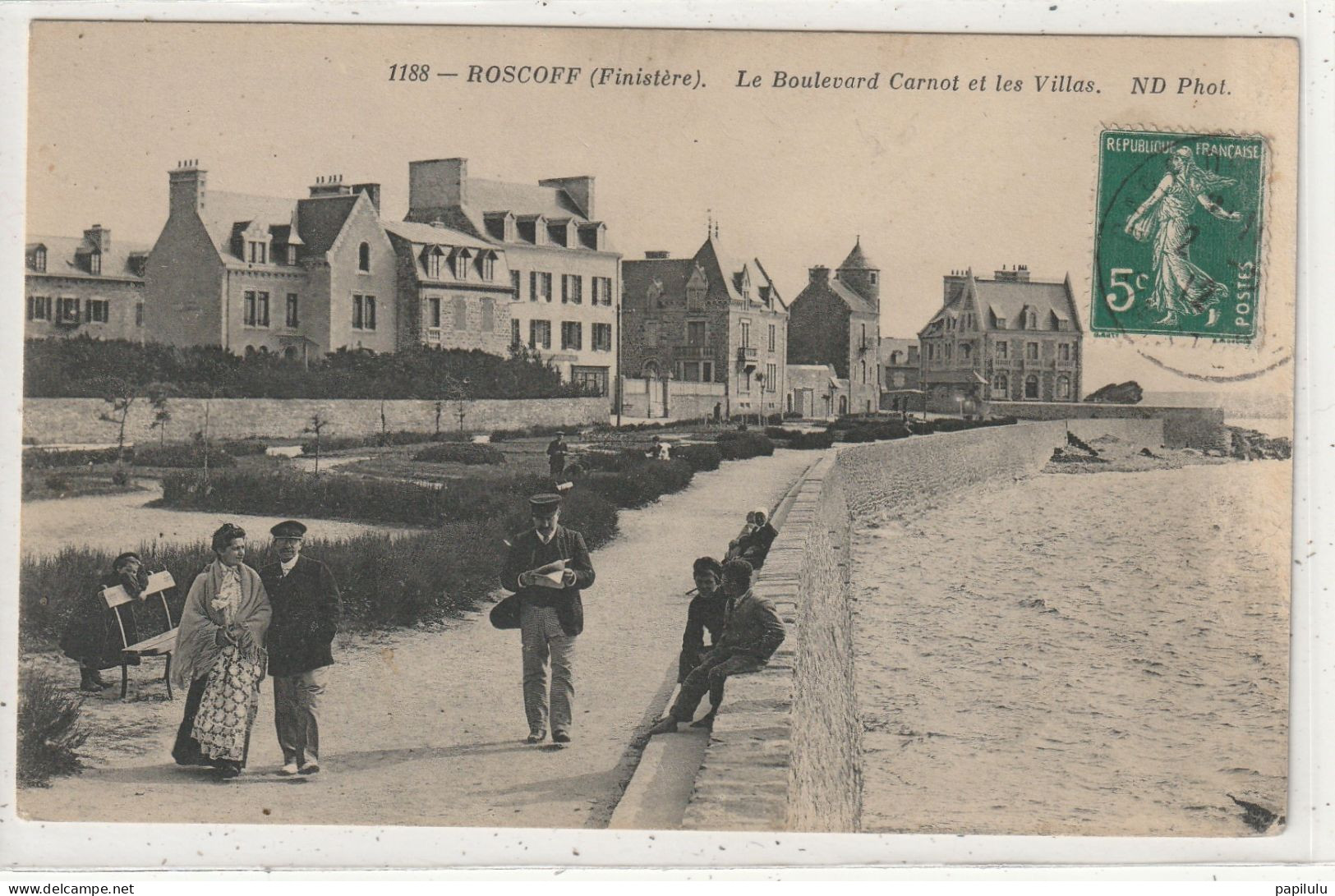 173 DEPT 29 : édit. N D N° 1188 : Roscoff Le Boulevard Carnot Et Les Villas - Roscoff