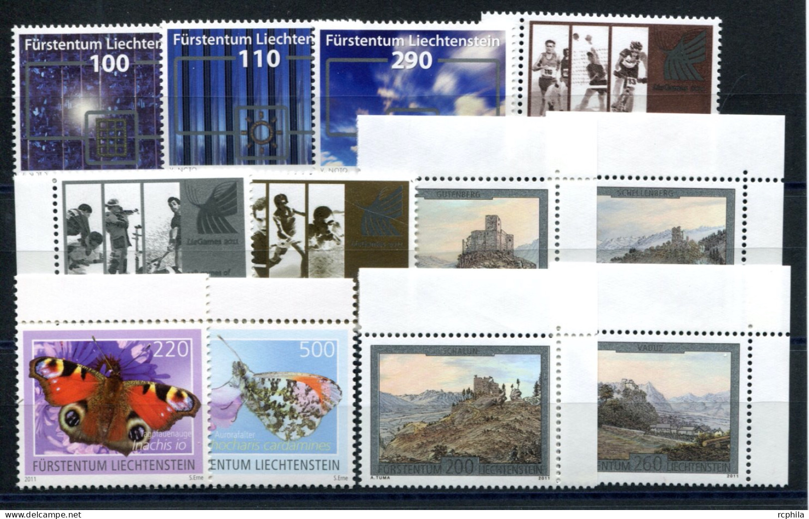 RC 27551 LIECHTENSTEIN 2011 LOT DE TIMBRES SF 22,45 VENDU EN DESSOUS DE LA FACIALE NEUFS ** MNH TB - Unused Stamps