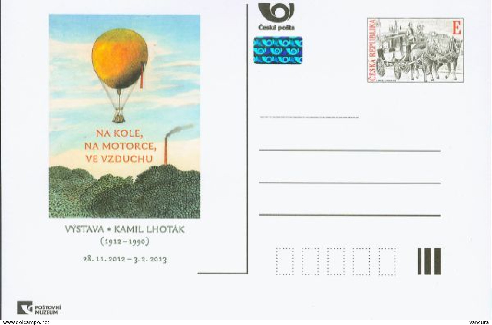 CDV PM 90 Czech Republic Kamil Lhotak Exhibition 2012 COACH ON THE CHARLES BRIDGE - Luchtballons