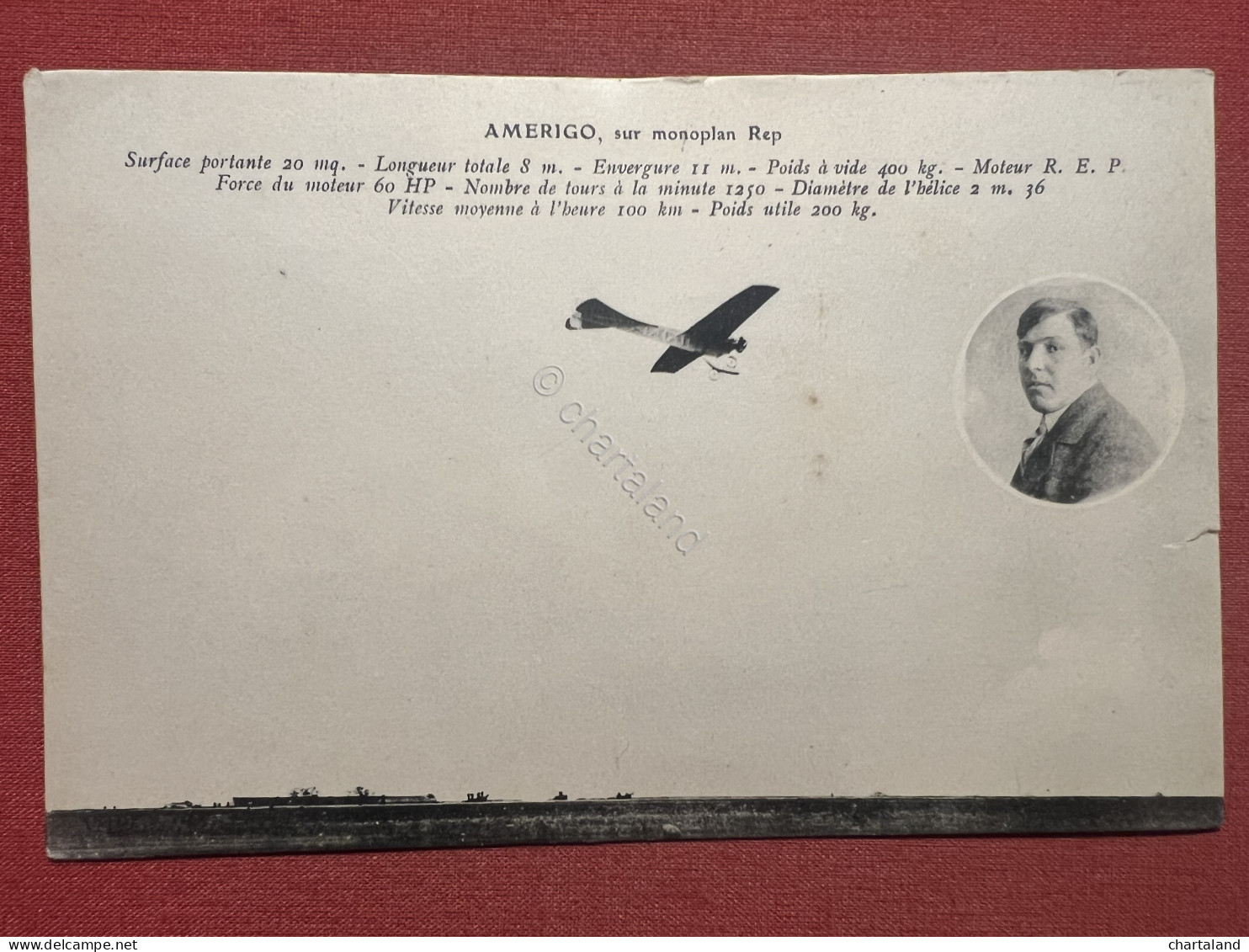 Cartolina Aeronautica - Amerigo Sur Monoplan Rep - 1915 Ca. - Autres & Non Classés