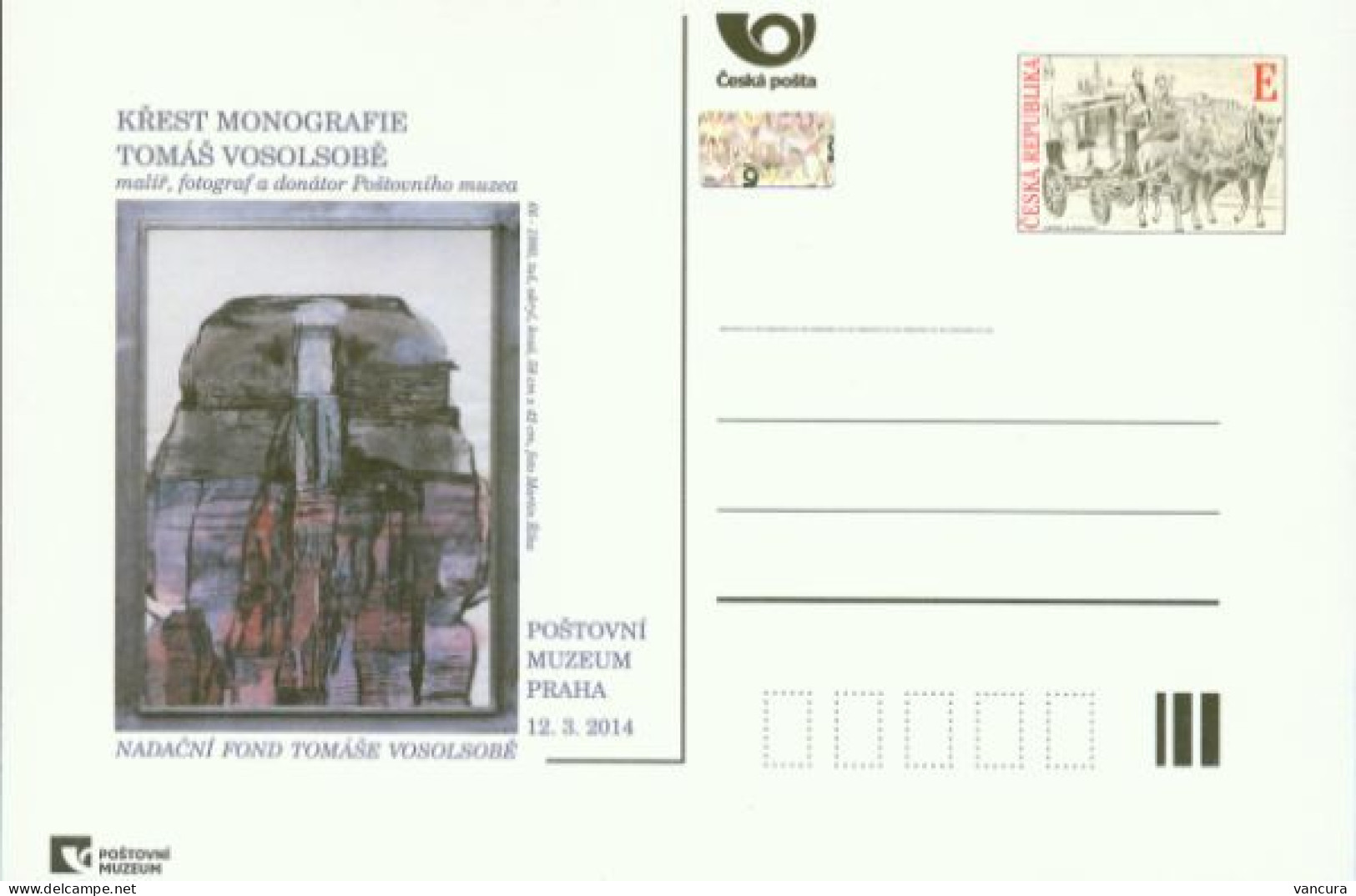 CDV PM 99 Czech Republic Book Of T. Vosolsobe In The Post Museum 2014 - Modernos