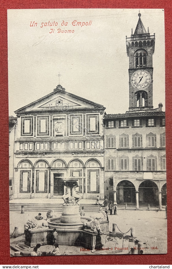 Cartolina - Un Saluto Da Empoli - Il Duomo - 1905 - Firenze (Florence)