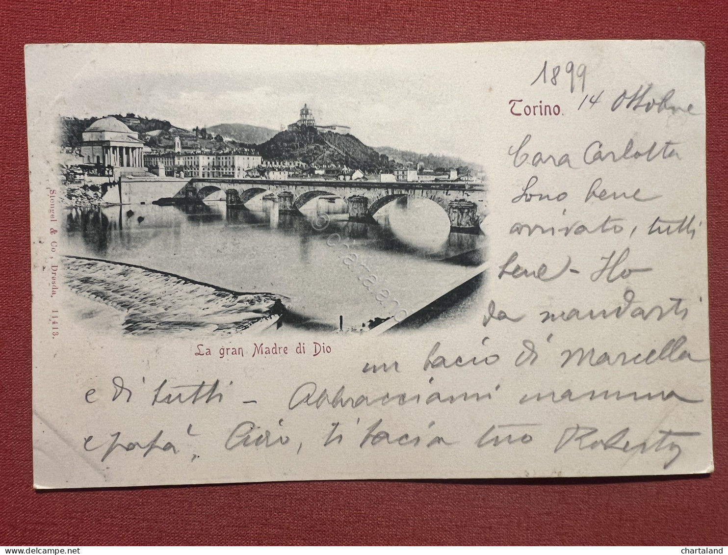 Cartolina - Torino - La Gran Madre Di Dio - 1899 - Other & Unclassified