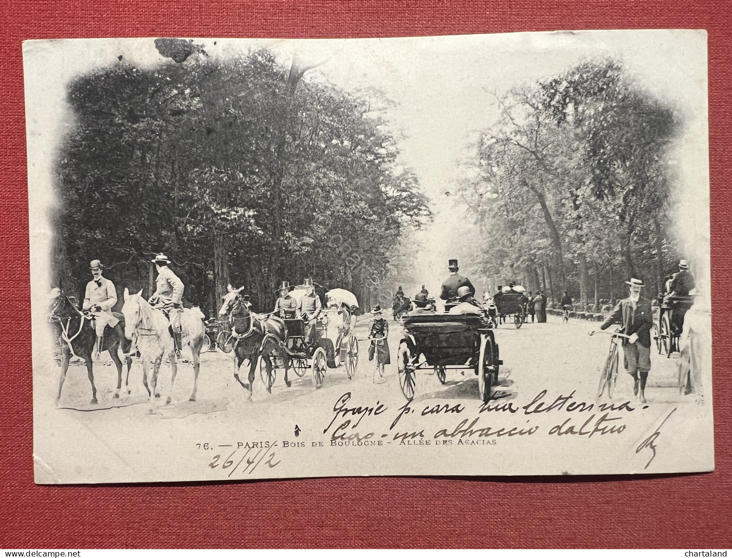 Cartolina - Paris - Bois De Boulogne - Allée Des Acacias - 1902 - Non Classés