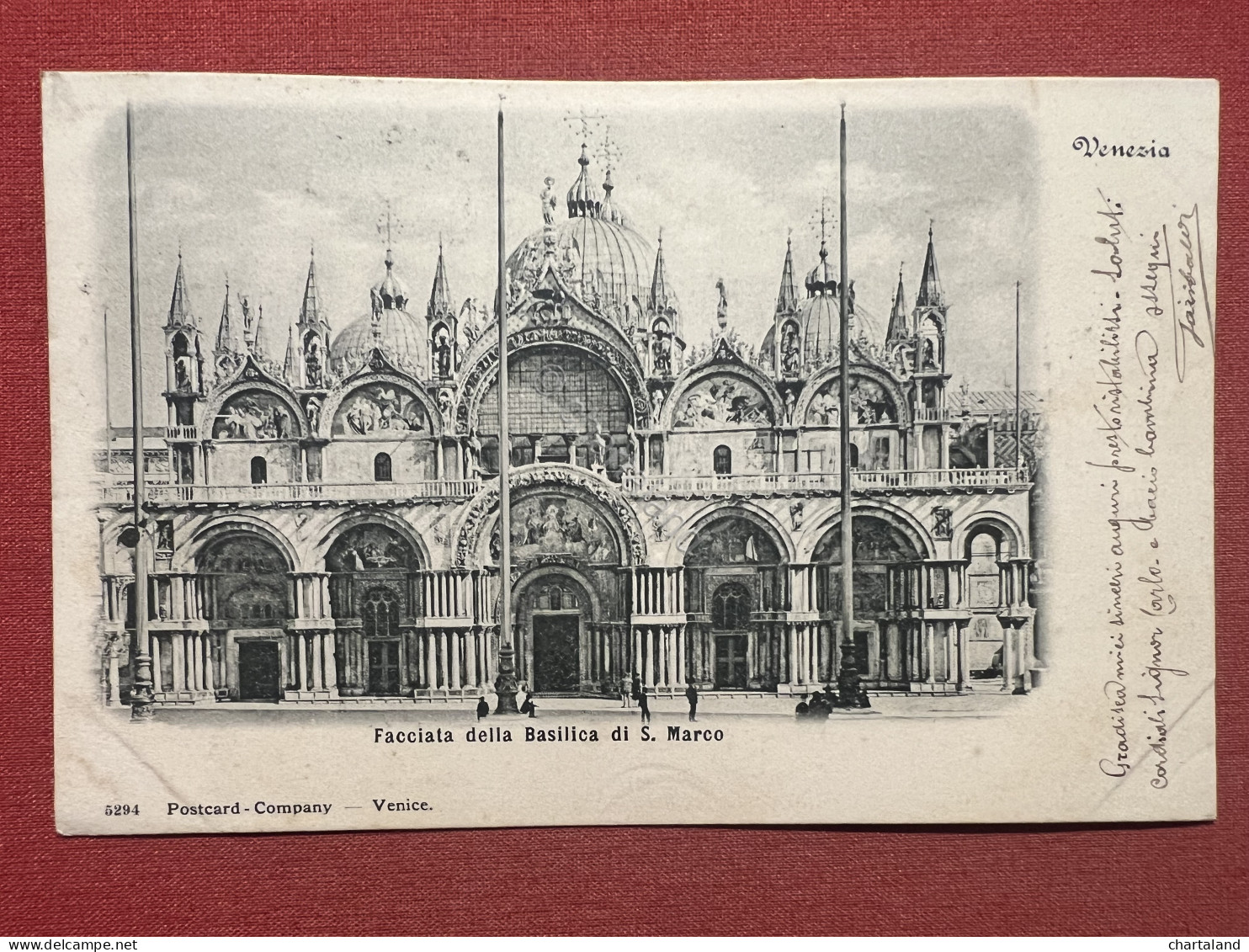 Cartolina - Venezia - Facciata Della Basilica Di S. Marco - 1898 - Venezia (Venice)