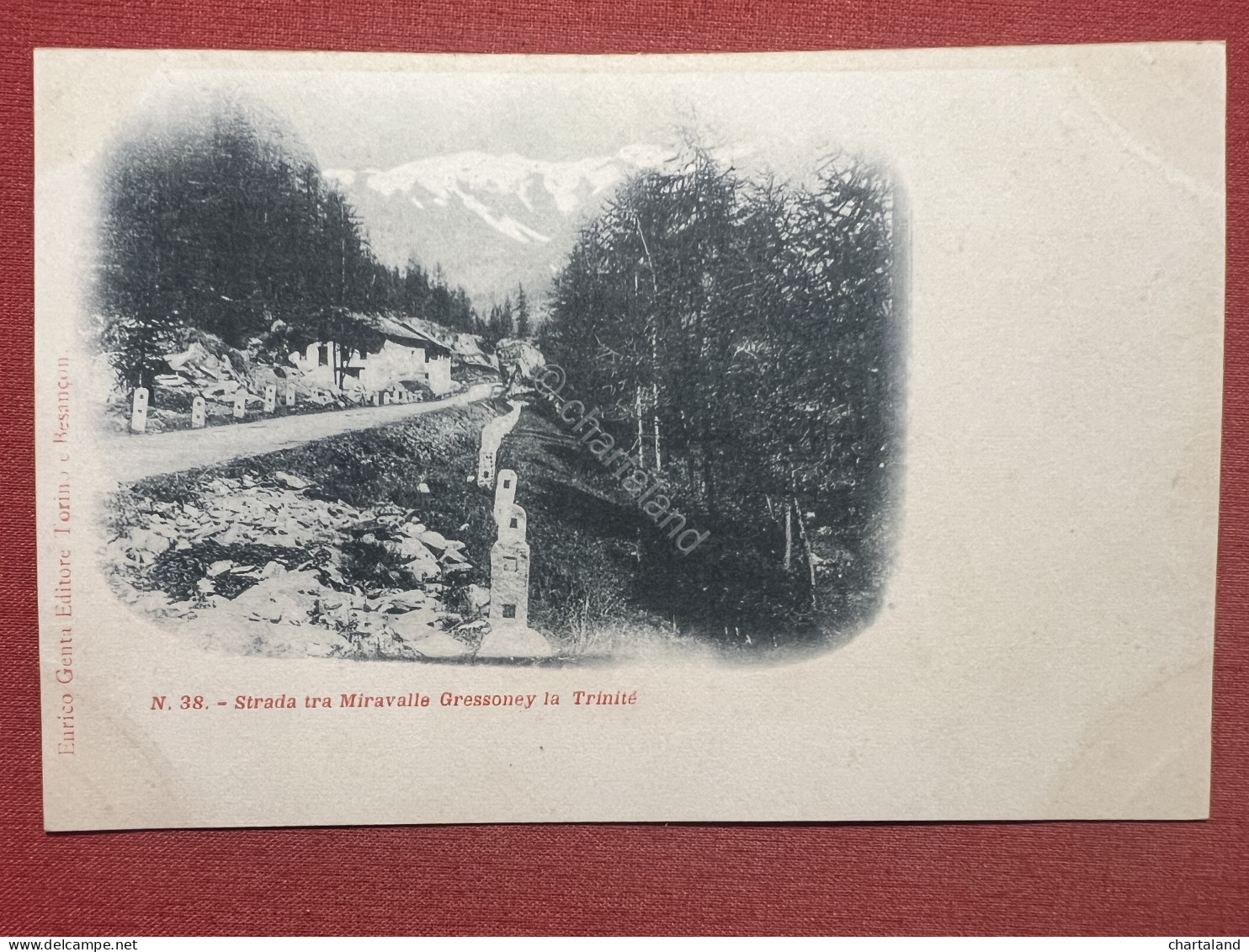 Cartolina - Strada Tra Miravalle Gressoney La Trinité (Valle D'Aosta) - 1900 Ca. - Otros & Sin Clasificación