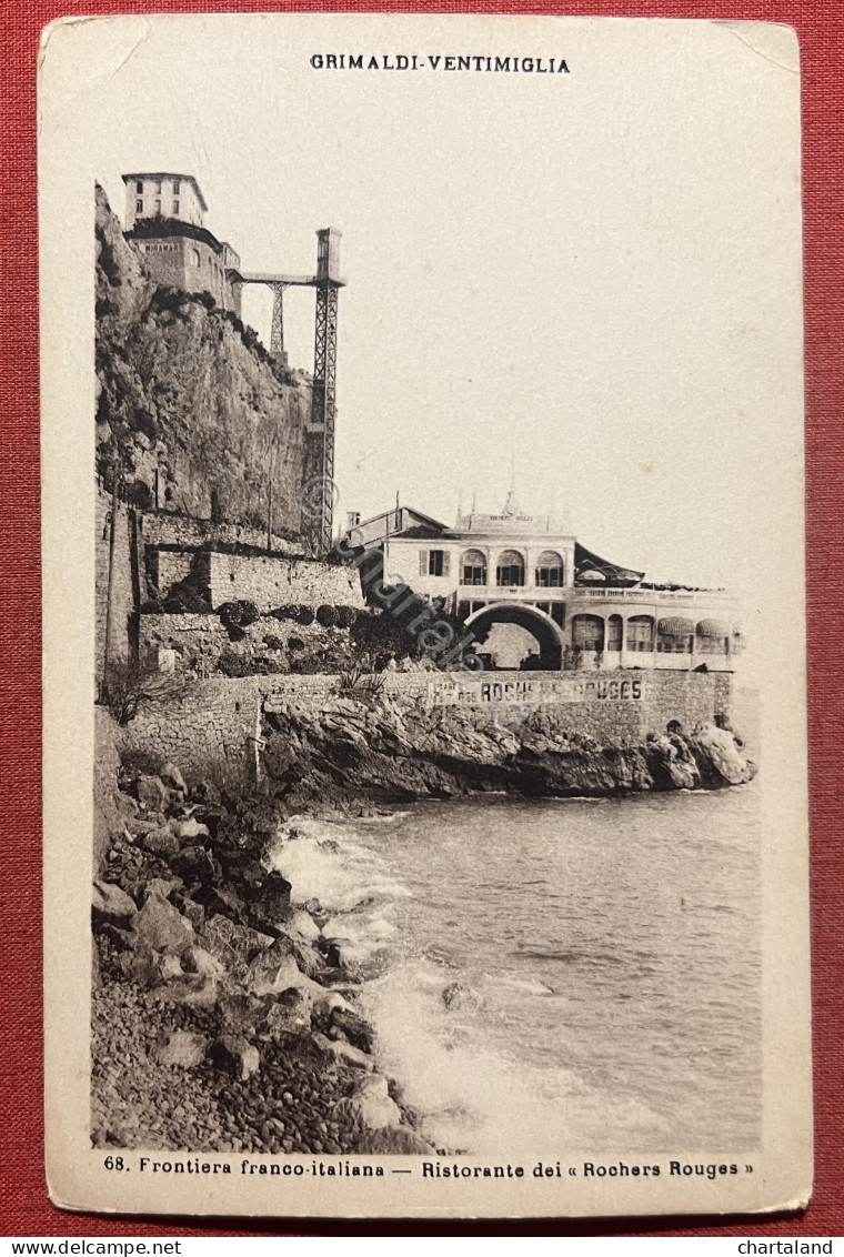 Cartolina - Grimaldi - Ventimiglia - Ristorante Dei Rochers Rouges - 1925 Ca. - Imperia