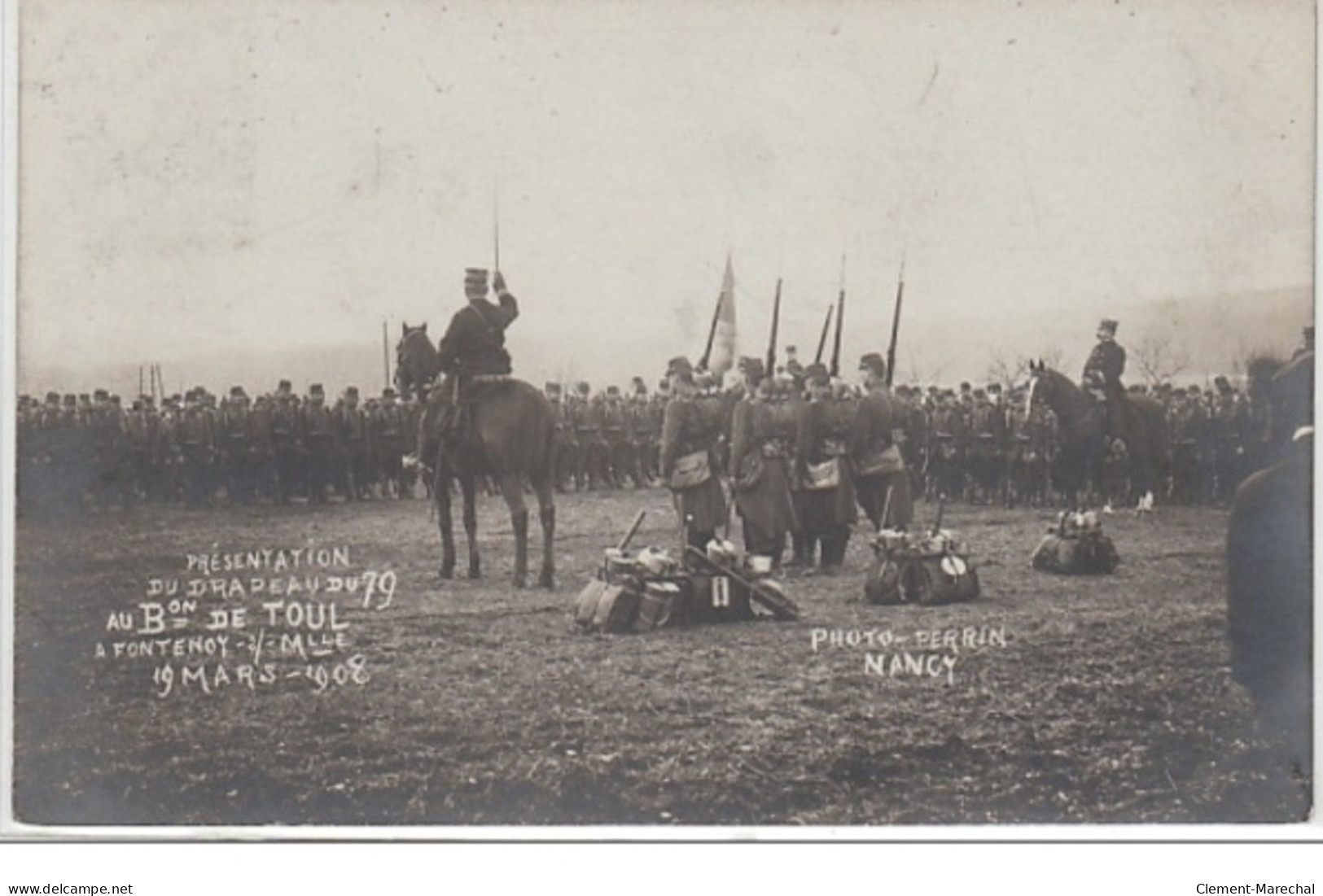 FONTENOY SUR MOSELLE : Carte Photo De La Présentation Du Drapeau Du 79 ème - Très Bon état - Autres & Non Classés