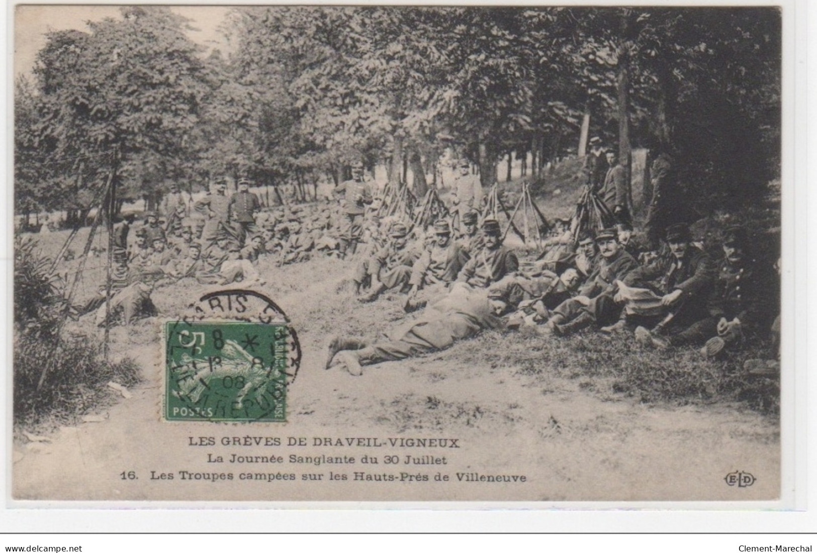 Les Grèves De DRAVEIL VIGNEUX - Les Troupes Campées Sur Les Hauts-Prés De Villeneuve - Très Bon état - Draveil