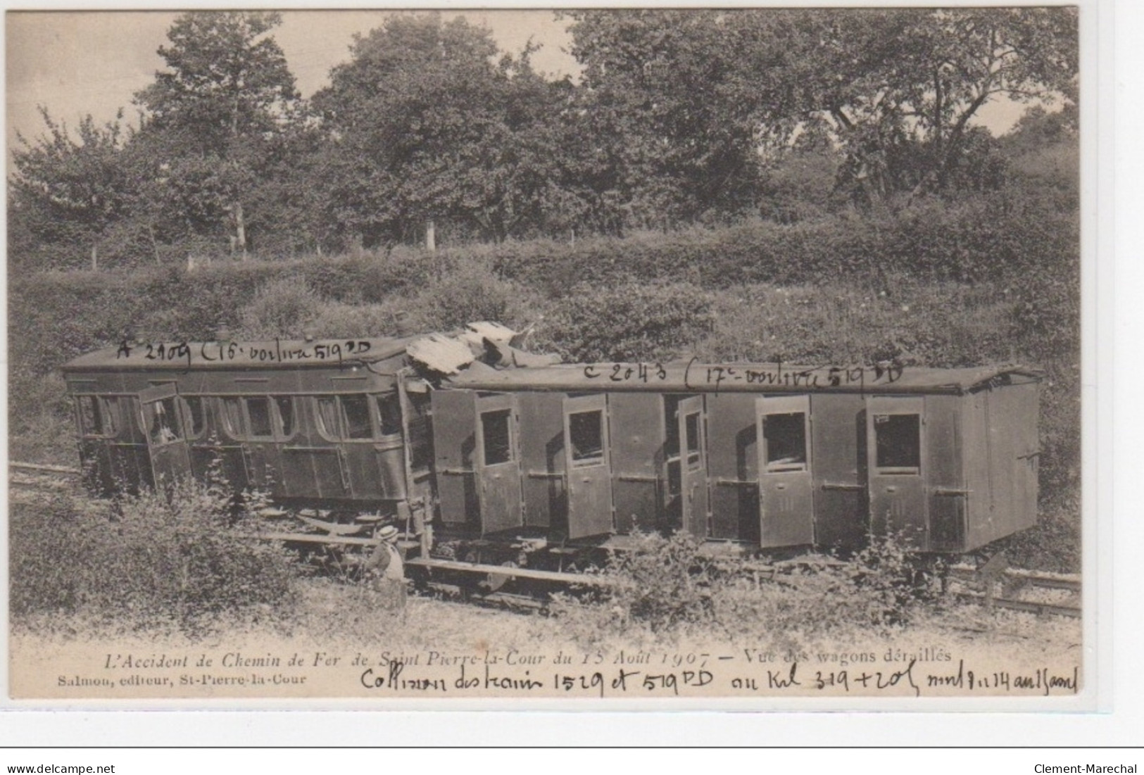 SAINT PIERRE LA COUR - Accident De Chemin De Fer 1907 - Très Bon état - Autres & Non Classés